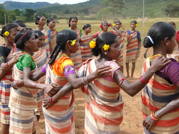 Tribal Women Link Arms